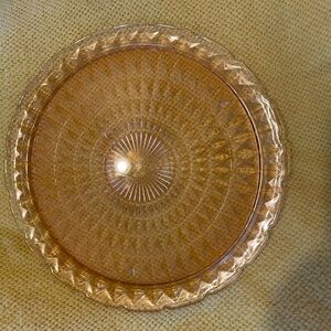 Vintage Pink Glass Serving Plate